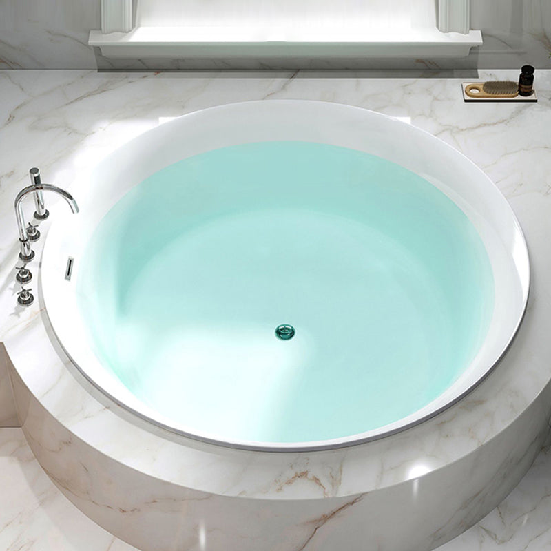 Drop-in Acrylic Round Bathtub Modern Air/ Whirlpool Bathtub in White Clearhalo 'Bathroom Remodel & Bathroom Fixtures' 'Bathtubs' 'Home Improvement' 'home_improvement' 'home_improvement_bathtubs' 'Showers & Bathtubs' 6676455