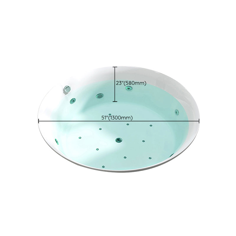 Drop-in Acrylic Round Bathtub Modern Air/ Whirlpool Bathtub in White Clearhalo 'Bathroom Remodel & Bathroom Fixtures' 'Bathtubs' 'Home Improvement' 'home_improvement' 'home_improvement_bathtubs' 'Showers & Bathtubs' 6676461