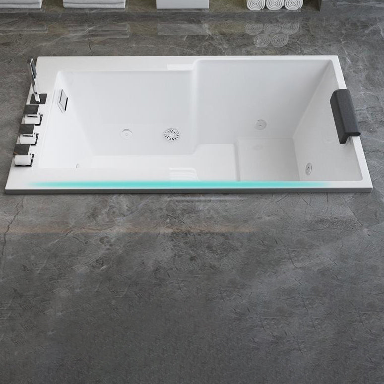 Modern Rectangle Acrylic Embedded Bathtub with Drain Bath Tub and Massage Device Clearhalo 'Bathroom Remodel & Bathroom Fixtures' 'Bathtubs' 'Home Improvement' 'home_improvement' 'home_improvement_bathtubs' 'Showers & Bathtubs' 6676498