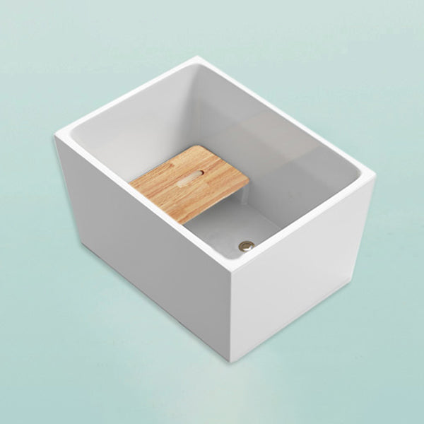 Modern Rectangle Acrylic Bathtub Freestanding Bathtub with Drain Bath Tub(without Plank) Clearhalo 'Bathroom Remodel & Bathroom Fixtures' 'Bathtubs' 'Home Improvement' 'home_improvement' 'home_improvement_bathtubs' 'Showers & Bathtubs' 6676589