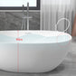 Modern Ellipse White Bathtub Stone Freestanding Soaking Bathtub with Drain Bath Tub Clearhalo 'Bathroom Remodel & Bathroom Fixtures' 'Bathtubs' 'Home Improvement' 'home_improvement' 'home_improvement_bathtubs' 'Showers & Bathtubs' 6676606