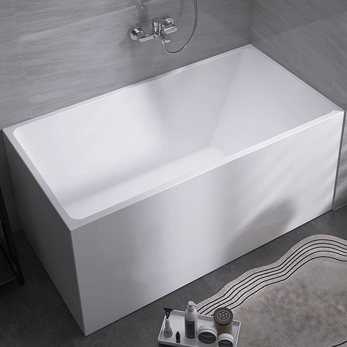 Modern Rectangle White Bathtub Acrylic Freestanding Soaking Bathtub with Drain Bath Tub 67"L x 30"W x 23"H Clearhalo 'Bathroom Remodel & Bathroom Fixtures' 'Bathtubs' 'Home Improvement' 'home_improvement' 'home_improvement_bathtubs' 'Showers & Bathtubs' 6676618