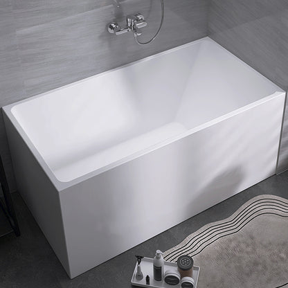 Modern Rectangle White Bathtub Acrylic Freestanding Soaking Bathtub with Drain Bath Tub 67"L x 30"W x 23"H Clearhalo 'Bathroom Remodel & Bathroom Fixtures' 'Bathtubs' 'Home Improvement' 'home_improvement' 'home_improvement_bathtubs' 'Showers & Bathtubs' 6676618