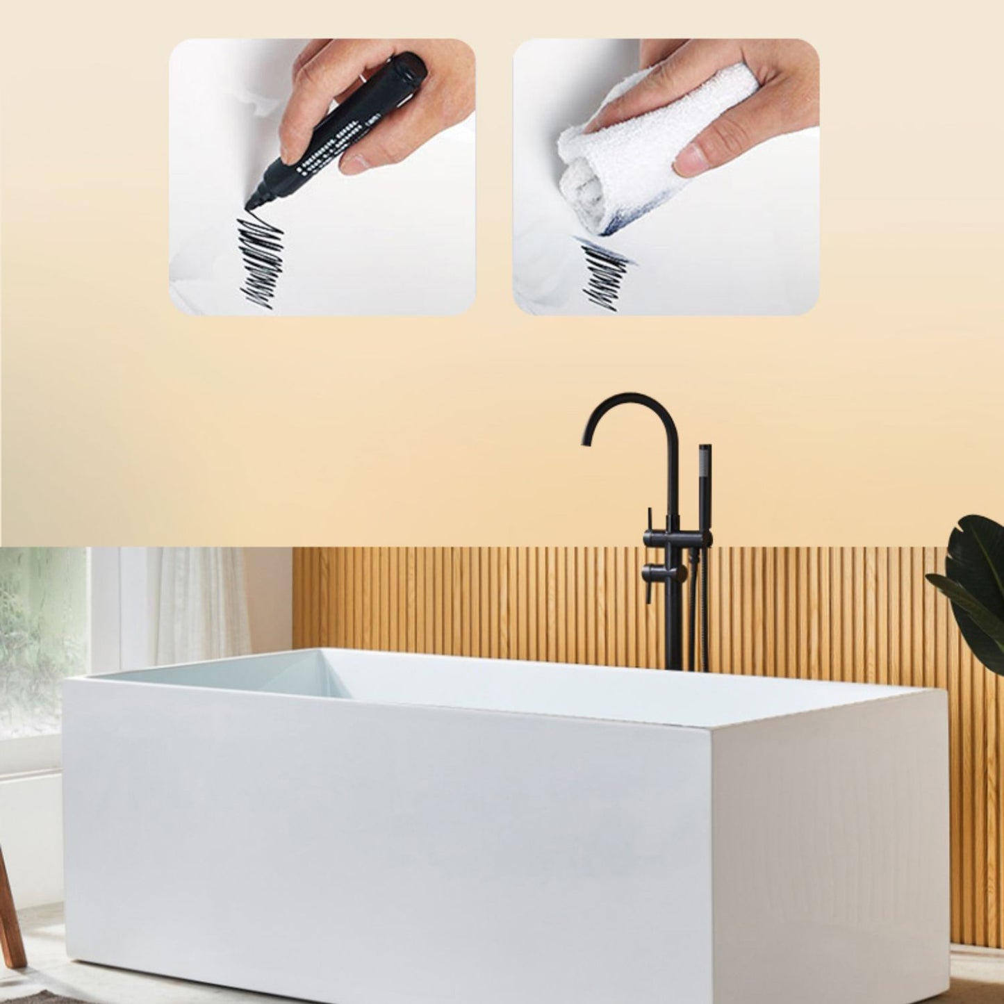 Modern Rectangle Acrylic Bathtub Freestand Soaking Bathtub with Drain Bath Tub Clearhalo 'Bathroom Remodel & Bathroom Fixtures' 'Bathtubs' 'Home Improvement' 'home_improvement' 'home_improvement_bathtubs' 'Showers & Bathtubs' 6676687