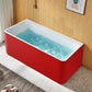 Modern Acrylic Rectangle Bathtub White Back to Wall with Drain Bath Tub Red-White Tub Clearhalo 'Bathroom Remodel & Bathroom Fixtures' 'Bathtubs' 'Home Improvement' 'home_improvement' 'home_improvement_bathtubs' 'Showers & Bathtubs' 6676705