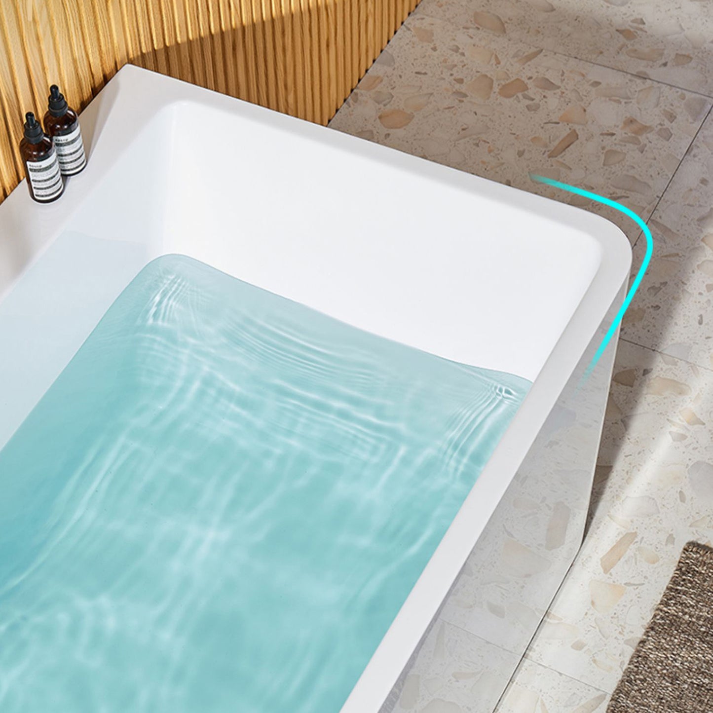 Modern Acrylic Rectangle Bathtub White Back to Wall with Drain Bath Tub Clearhalo 'Bathroom Remodel & Bathroom Fixtures' 'Bathtubs' 'Home Improvement' 'home_improvement' 'home_improvement_bathtubs' 'Showers & Bathtubs' 6676709