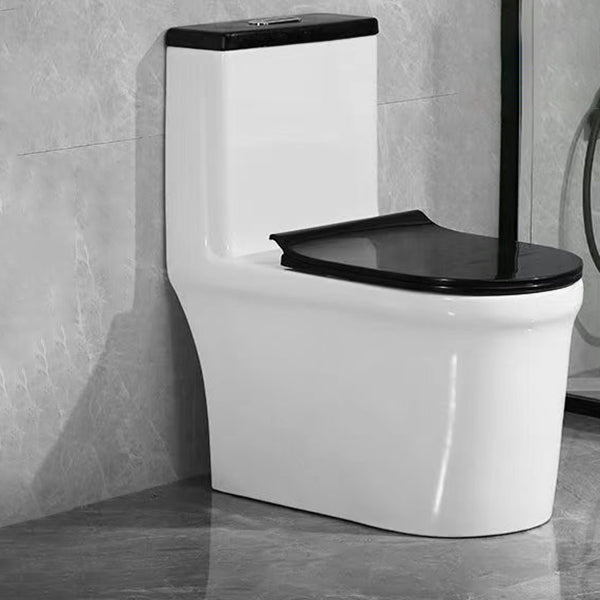 Modern 1-Piece Toilet Bowl Floor Mount White Urine Toilet for Washroom 15.2"L x 28"W x 30.3"H Black Clearhalo 'Bathroom Remodel & Bathroom Fixtures' 'Home Improvement' 'home_improvement' 'home_improvement_toilets' 'Toilets & Bidets' 'Toilets' 6676833