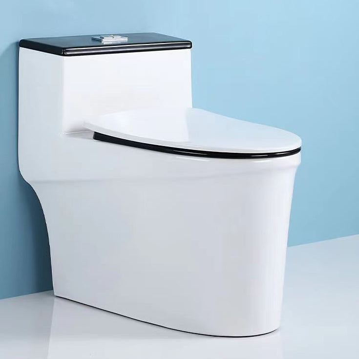 Modern 1-Piece Toilet Bowl Floor Mount White Urine Toilet for Washroom 15"L x 28"W x 24"H Black/ White 12" Clearhalo 'Bathroom Remodel & Bathroom Fixtures' 'Home Improvement' 'home_improvement' 'home_improvement_toilets' 'Toilets & Bidets' 'Toilets' 6676834