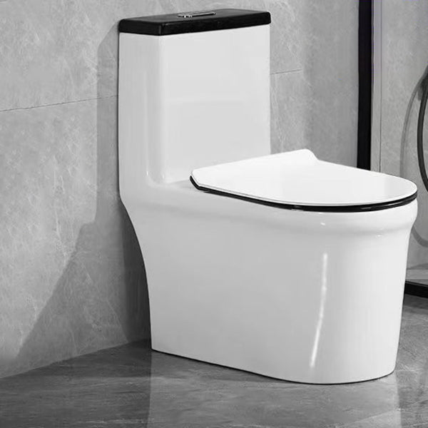 Modern 1-Piece Toilet Bowl Floor Mount White Urine Toilet for Washroom 15.2"L x 28"W x 30.3"H Black/ White 16" Clearhalo 'Bathroom Remodel & Bathroom Fixtures' 'Home Improvement' 'home_improvement' 'home_improvement_toilets' 'Toilets & Bidets' 'Toilets' 6676837