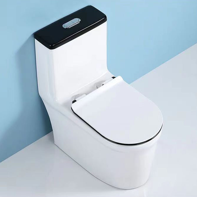 Modern 1-Piece Toilet Bowl Floor Mount White Urine Toilet for Washroom 15.2"L x 28"W x 30.3"H Black White 12" Clearhalo 'Bathroom Remodel & Bathroom Fixtures' 'Home Improvement' 'home_improvement' 'home_improvement_toilets' 'Toilets & Bidets' 'Toilets' 6676838