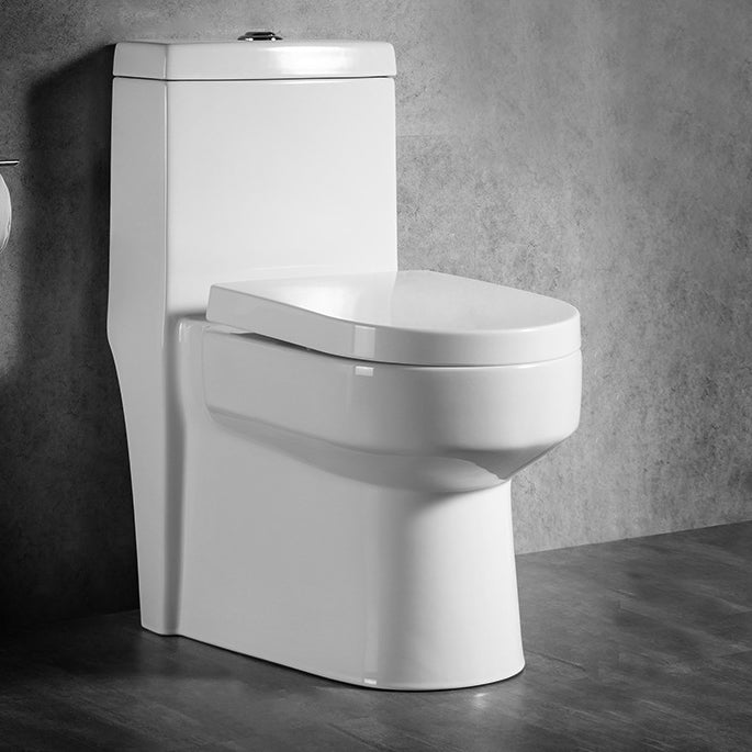 Modern 1-Piece Toilet Bowl White Urine Toilet with Slow Close Seat for Bathroom 14"L x 25"W x 29"H Clearhalo 'Bathroom Remodel & Bathroom Fixtures' 'Home Improvement' 'home_improvement' 'home_improvement_toilets' 'Toilets & Bidets' 'Toilets' 6676866