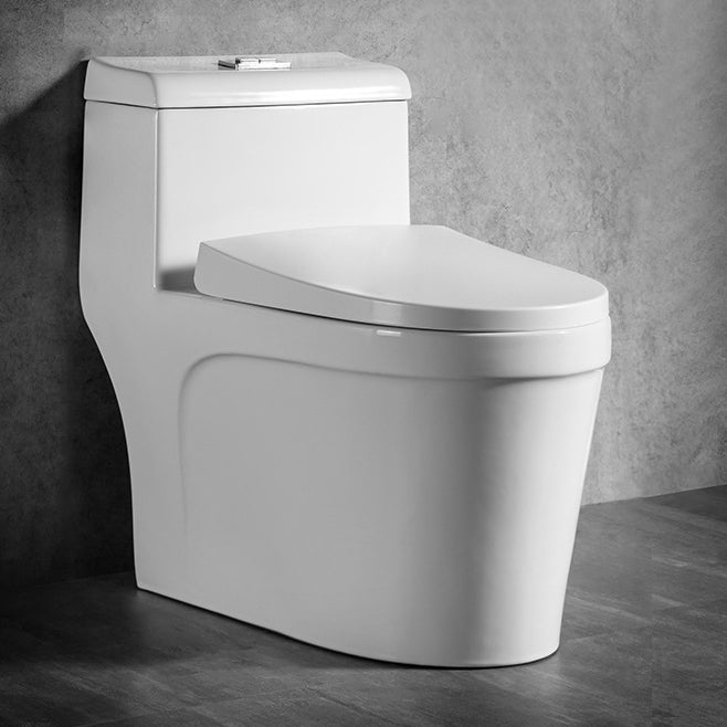 Modern 1-Piece Toilet Bowl White Urine Toilet with Slow Close Seat for Bathroom 15"L x 28"W x 26"H Clearhalo 'Bathroom Remodel & Bathroom Fixtures' 'Home Improvement' 'home_improvement' 'home_improvement_toilets' 'Toilets & Bidets' 'Toilets' 6676872