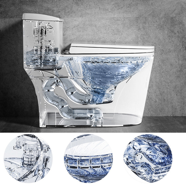 Modern 1-Piece Toilet Bowl White Urine Toilet with Slow Close Seat for Bathroom Clearhalo 'Bathroom Remodel & Bathroom Fixtures' 'Home Improvement' 'home_improvement' 'home_improvement_toilets' 'Toilets & Bidets' 'Toilets' 6676875