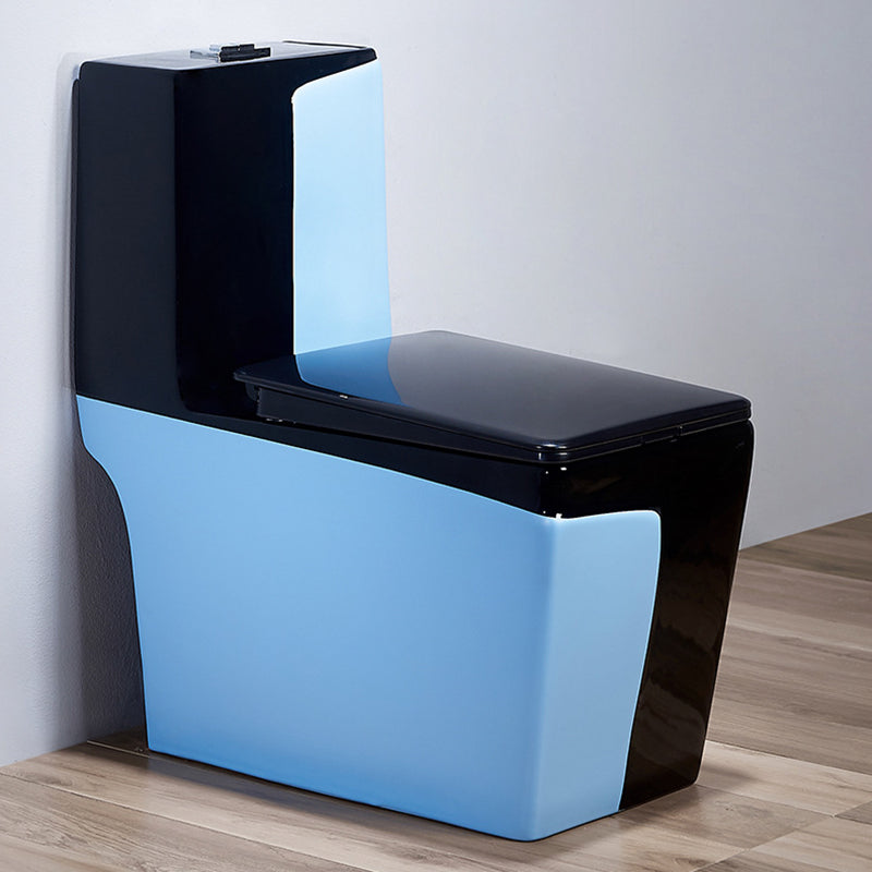 Modern All-In-One Toilet Bowl Floor Mounted Urine Toilet with Seat for Bathroom 13"L x 27"W x 30"H Blue Clearhalo 'Bathroom Remodel & Bathroom Fixtures' 'Home Improvement' 'home_improvement' 'home_improvement_toilets' 'Toilets & Bidets' 'Toilets' 6676966