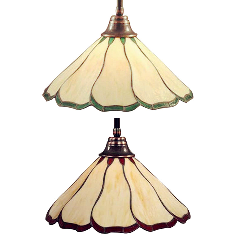1 Head Blossom Pendant Lamp Tiffany Red/Green Handcrafted Art Glass Suspension Lighting Fixture Clearhalo 'Ceiling Lights' 'Industrial' 'Middle Century Pendants' 'Pendant Lights' 'Pendants' 'Tiffany close to ceiling' 'Tiffany Pendants' 'Tiffany' Lighting' 66787