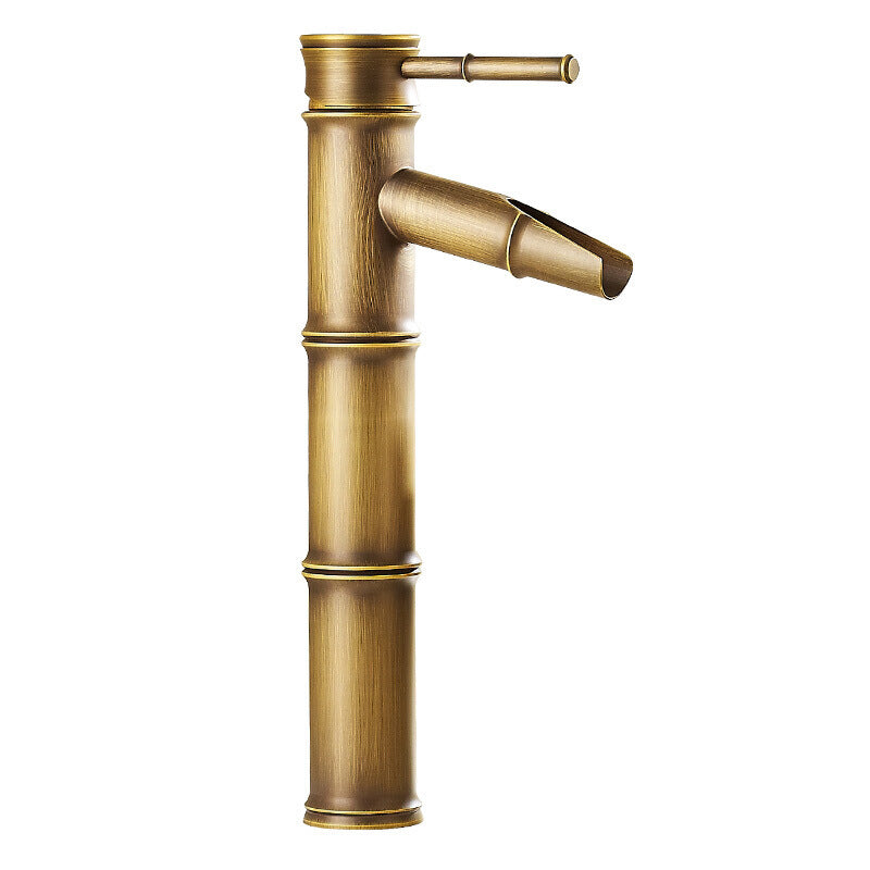 Farmhouse Vessel Faucet Brass Lever Handles Waterfall Spout Lavatory Faucet Clearhalo 'Bathroom Remodel & Bathroom Fixtures' 'Bathroom Sink Faucets' 'Bathroom Sinks & Faucet Components' 'bathroom_sink_faucets' 'Home Improvement' 'home_improvement' 'home_improvement_bathroom_sink_faucets' 6680820