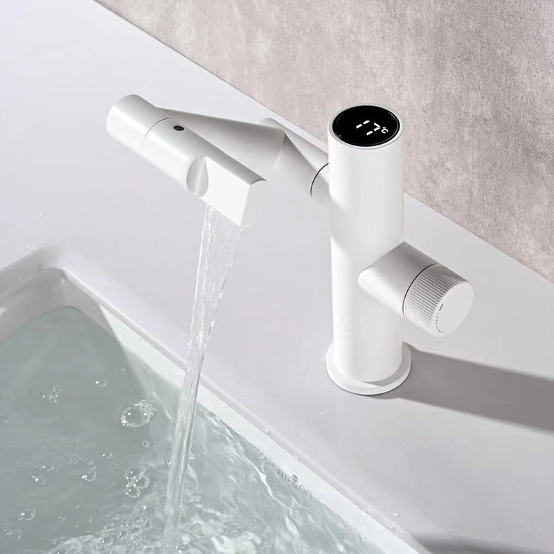 Modern Vessel Sink Faucet Solid Color Copper Centerset Lavatory Faucet for Bathroom Clearhalo 'Bathroom Remodel & Bathroom Fixtures' 'Bathroom Sink Faucets' 'Bathroom Sinks & Faucet Components' 'bathroom_sink_faucets' 'Home Improvement' 'home_improvement' 'home_improvement_bathroom_sink_faucets' 6680851