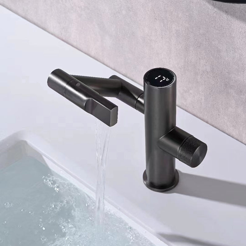 Modern Vessel Sink Faucet Solid Color Copper Centerset Lavatory Faucet for Bathroom Clearhalo 'Bathroom Remodel & Bathroom Fixtures' 'Bathroom Sink Faucets' 'Bathroom Sinks & Faucet Components' 'bathroom_sink_faucets' 'Home Improvement' 'home_improvement' 'home_improvement_bathroom_sink_faucets' 6680854