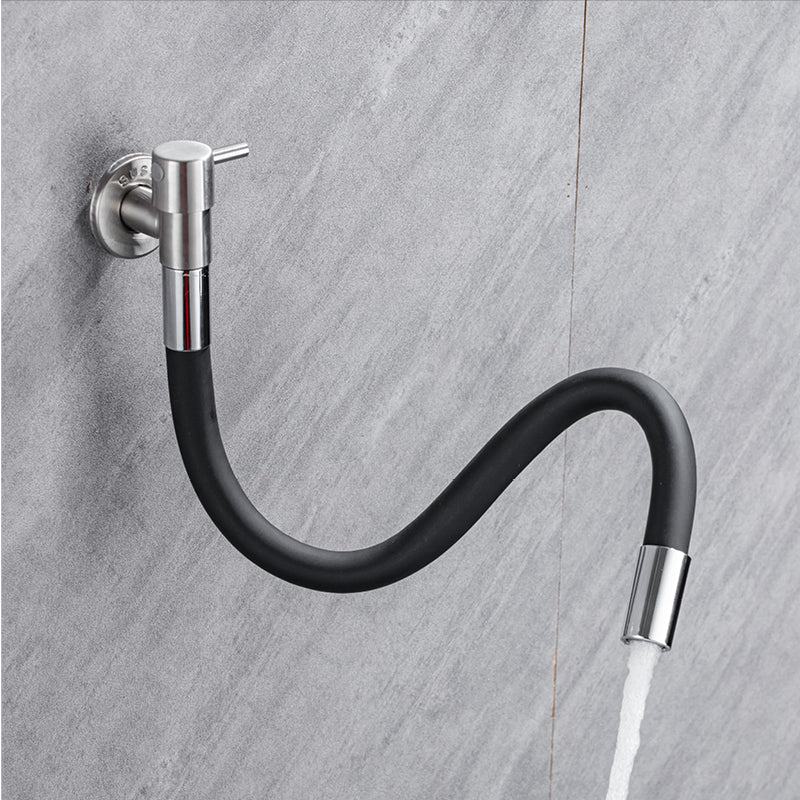 Contemporary Wall Mounted Bathroom Faucet Lever Handles Stainless Steel Faucet Clearhalo 'Bathroom Remodel & Bathroom Fixtures' 'Bathroom Sink Faucets' 'Bathroom Sinks & Faucet Components' 'bathroom_sink_faucets' 'Home Improvement' 'home_improvement' 'home_improvement_bathroom_sink_faucets' 6680863