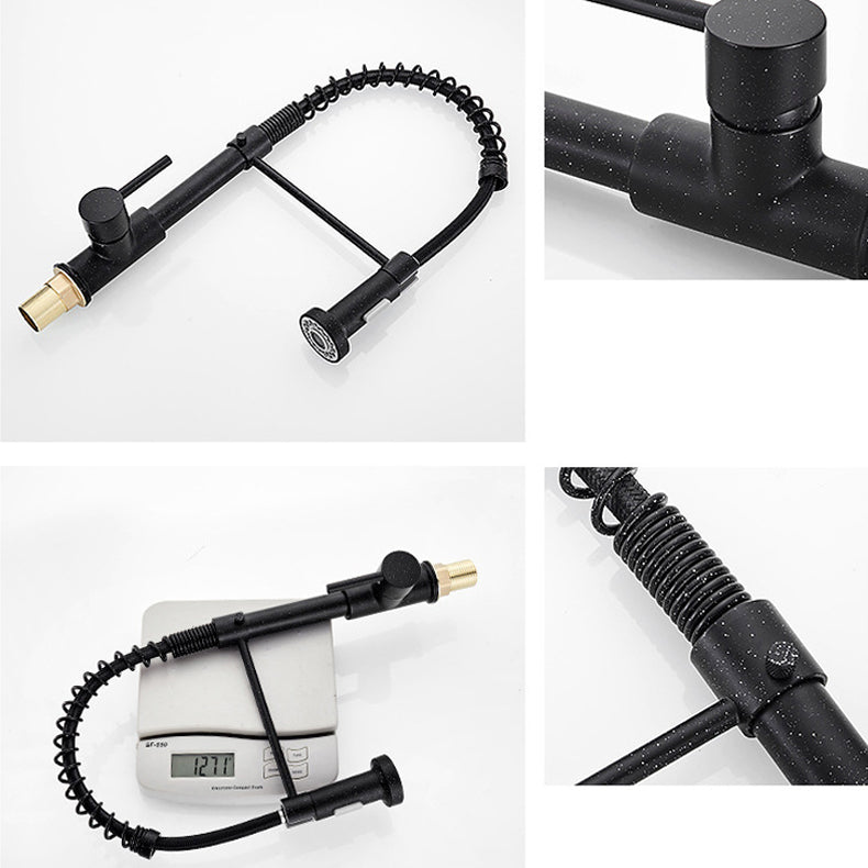 Contemporary Kitchen Faucet Copper Single Handle High Arc Spring Spout Kitchen Faucet Clearhalo 'Home Improvement' 'home_improvement' 'home_improvement_kitchen_faucets' 'Kitchen Faucets' 'Kitchen Remodel & Kitchen Fixtures' 'Kitchen Sinks & Faucet Components' 'kitchen_faucets' 6680896