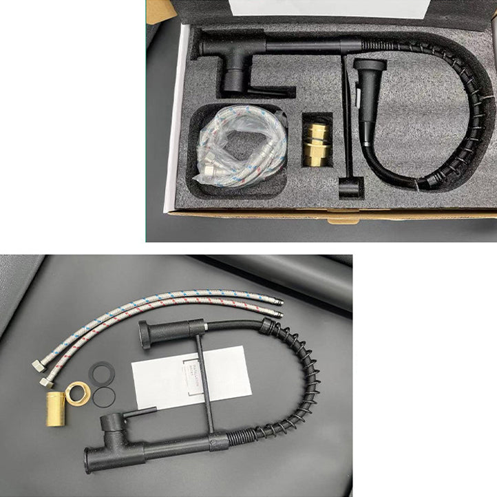 Contemporary Kitchen Faucet Copper Single Handle High Arc Spring Spout Kitchen Faucet Clearhalo 'Home Improvement' 'home_improvement' 'home_improvement_kitchen_faucets' 'Kitchen Faucets' 'Kitchen Remodel & Kitchen Fixtures' 'Kitchen Sinks & Faucet Components' 'kitchen_faucets' 6680900