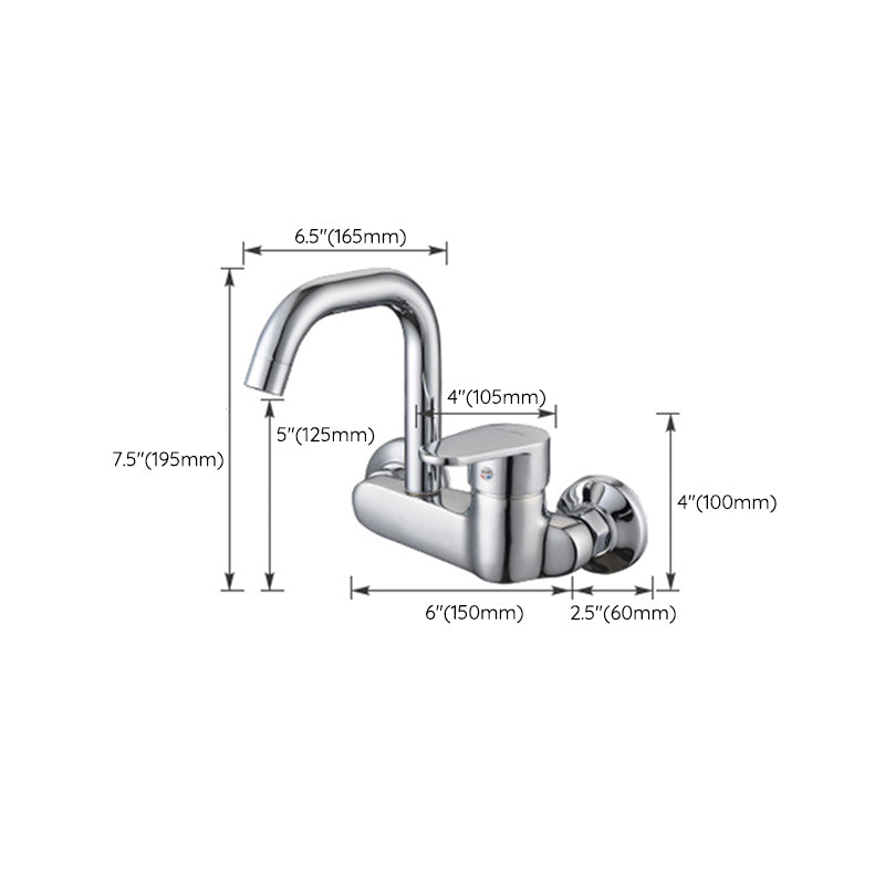 Modern Bridge Kitchen Faucet Brass Lever Handles Swivel Spout Wall Mounted Bar Faucet Clearhalo 'Home Improvement' 'home_improvement' 'home_improvement_kitchen_faucets' 'Kitchen Faucets' 'Kitchen Remodel & Kitchen Fixtures' 'Kitchen Sinks & Faucet Components' 'kitchen_faucets' 6680930