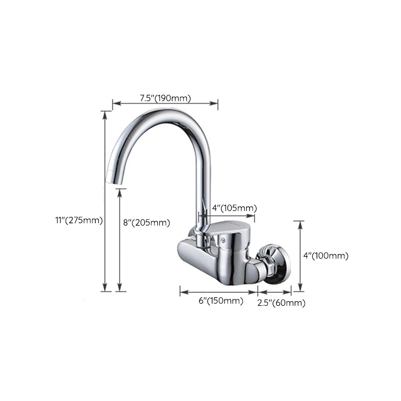 Modern Bridge Kitchen Faucet Brass Lever Handles Swivel Spout Wall Mounted Bar Faucet Clearhalo 'Home Improvement' 'home_improvement' 'home_improvement_kitchen_faucets' 'Kitchen Faucets' 'Kitchen Remodel & Kitchen Fixtures' 'Kitchen Sinks & Faucet Components' 'kitchen_faucets' 6680931