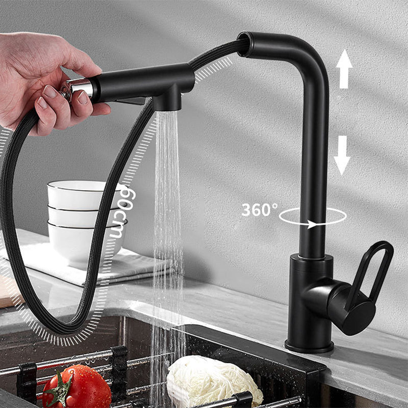 Contemporary Kitchen Faucet Copper 1-Handle High Arc Kitchen Faucet Clearhalo 'Home Improvement' 'home_improvement' 'home_improvement_kitchen_faucets' 'Kitchen Faucets' 'Kitchen Remodel & Kitchen Fixtures' 'Kitchen Sinks & Faucet Components' 'kitchen_faucets' 6680957