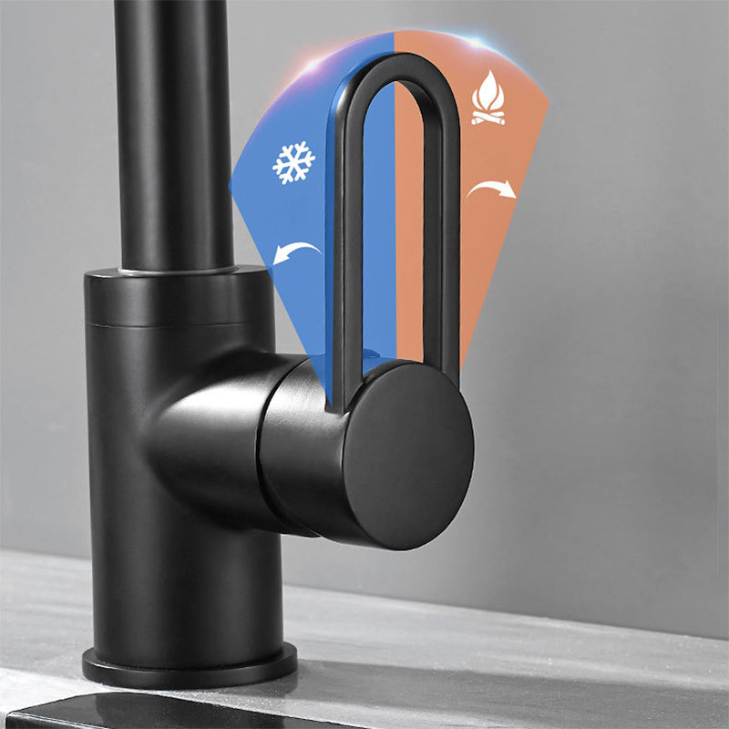 Contemporary Kitchen Faucet Copper 1-Handle High Arc Kitchen Faucet Clearhalo 'Home Improvement' 'home_improvement' 'home_improvement_kitchen_faucets' 'Kitchen Faucets' 'Kitchen Remodel & Kitchen Fixtures' 'Kitchen Sinks & Faucet Components' 'kitchen_faucets' 6680959