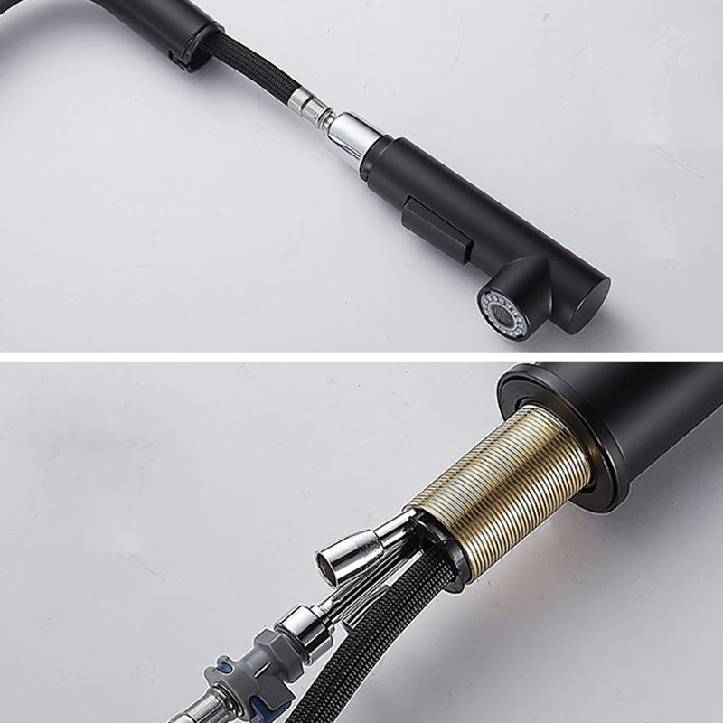 Contemporary Kitchen Faucet Copper 1-Handle High Arc Kitchen Faucet Clearhalo 'Home Improvement' 'home_improvement' 'home_improvement_kitchen_faucets' 'Kitchen Faucets' 'Kitchen Remodel & Kitchen Fixtures' 'Kitchen Sinks & Faucet Components' 'kitchen_faucets' 6680965