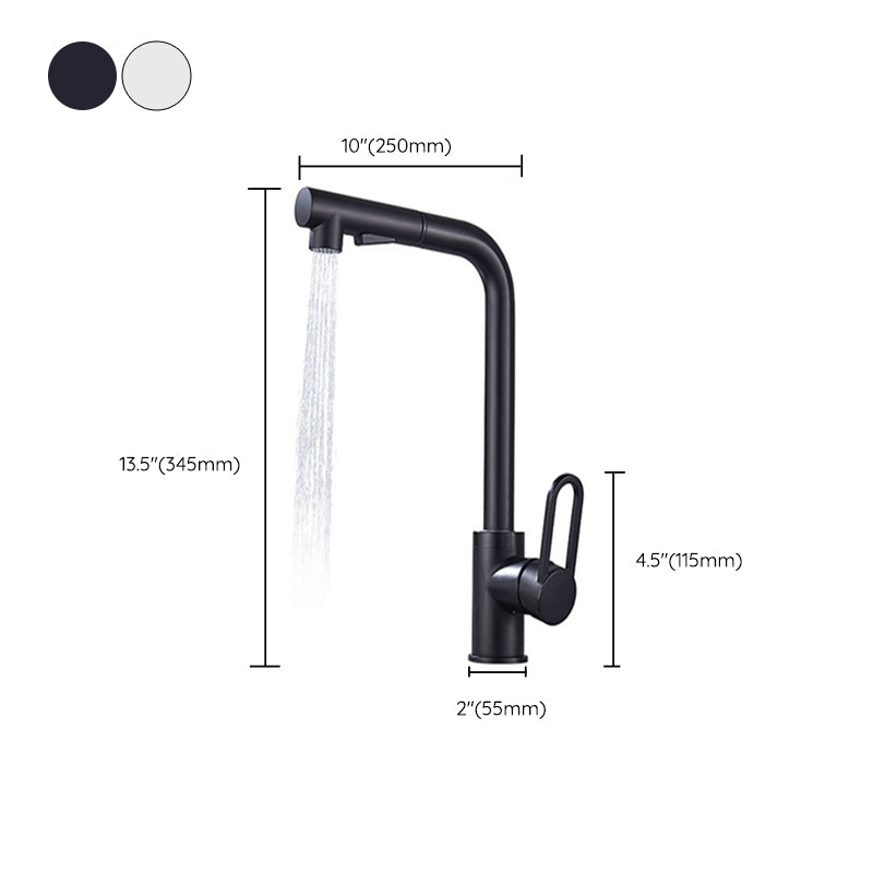 Contemporary Kitchen Faucet Copper 1-Handle High Arc Kitchen Faucet Clearhalo 'Home Improvement' 'home_improvement' 'home_improvement_kitchen_faucets' 'Kitchen Faucets' 'Kitchen Remodel & Kitchen Fixtures' 'Kitchen Sinks & Faucet Components' 'kitchen_faucets' 6680966