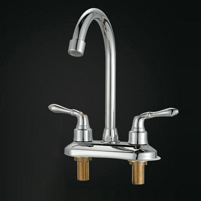 Contemporary Water Filler Double Handle Kitchen Faucet with Deck Plate Clearhalo 'Home Improvement' 'home_improvement' 'home_improvement_kitchen_faucets' 'Kitchen Faucets' 'Kitchen Remodel & Kitchen Fixtures' 'Kitchen Sinks & Faucet Components' 'kitchen_faucets' 6680976