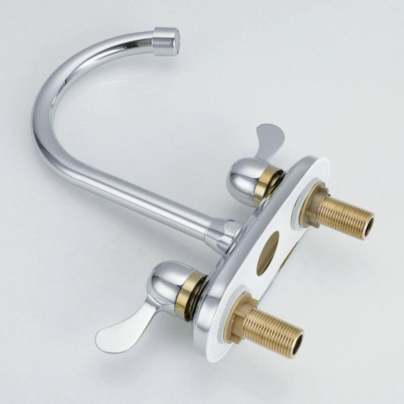 Contemporary Water Filler Double Handle Kitchen Faucet with Deck Plate Clearhalo 'Home Improvement' 'home_improvement' 'home_improvement_kitchen_faucets' 'Kitchen Faucets' 'Kitchen Remodel & Kitchen Fixtures' 'Kitchen Sinks & Faucet Components' 'kitchen_faucets' 6680980