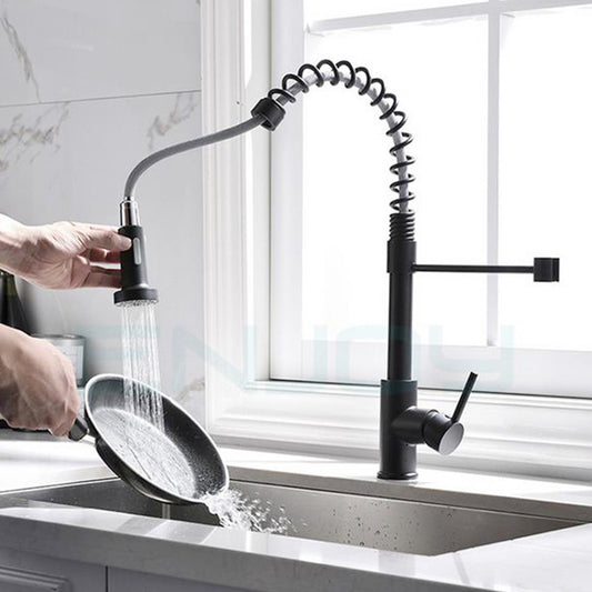 Modern Farmhouse Faucet Spring Spout Water Filler One Handle High Arch Kitchen Faucet Clearhalo 'Home Improvement' 'home_improvement' 'home_improvement_kitchen_faucets' 'Kitchen Faucets' 'Kitchen Remodel & Kitchen Fixtures' 'Kitchen Sinks & Faucet Components' 'kitchen_faucets' 6680993