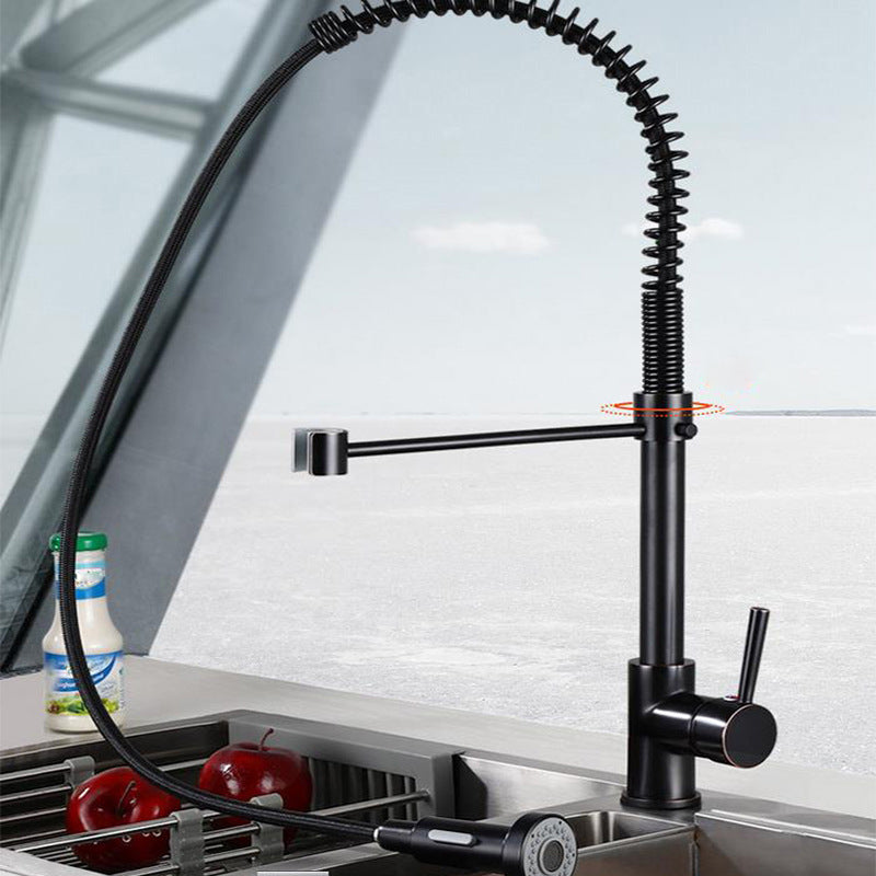 Modern Farmhouse Faucet Spring Spout Water Filler One Handle High Arch Kitchen Faucet Clearhalo 'Home Improvement' 'home_improvement' 'home_improvement_kitchen_faucets' 'Kitchen Faucets' 'Kitchen Remodel & Kitchen Fixtures' 'Kitchen Sinks & Faucet Components' 'kitchen_faucets' 6680996