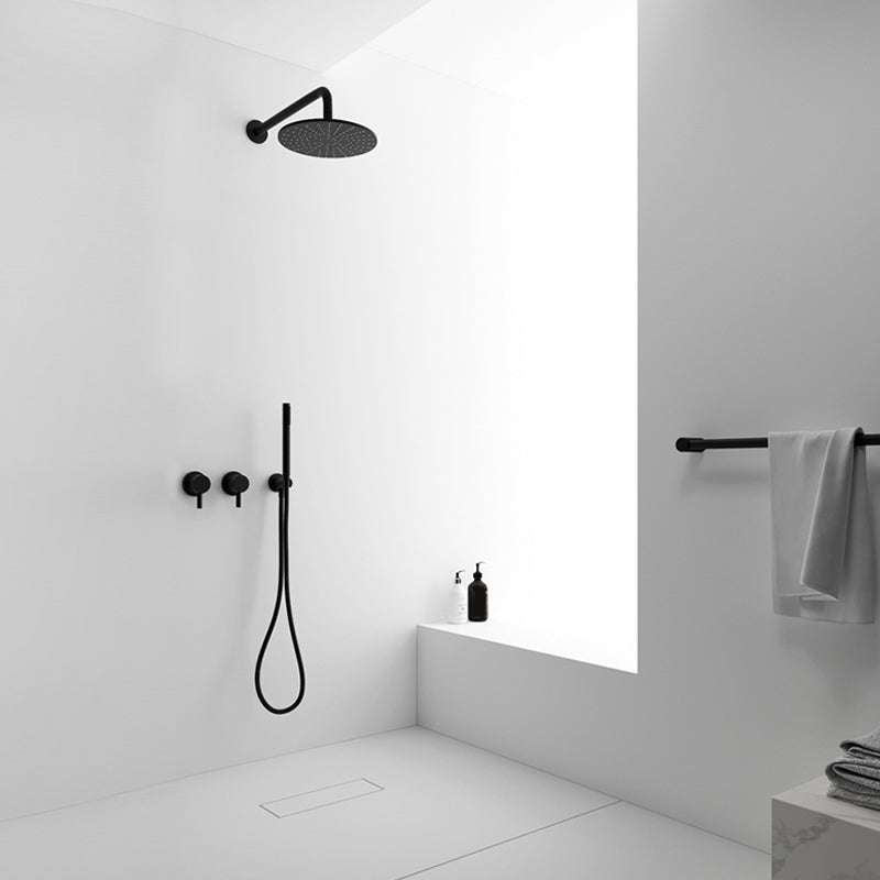 Modern Shower Trim Brass Round Handheld Shower Head Shower System In-wall Top Spray Clearhalo 'Bathroom Remodel & Bathroom Fixtures' 'Home Improvement' 'home_improvement' 'home_improvement_shower_faucets' 'Shower Faucets & Systems' 'shower_faucets' 'Showers & Bathtubs Plumbing' 'Showers & Bathtubs' 6681001