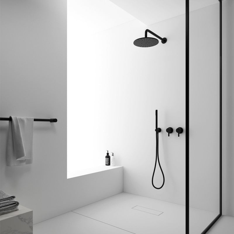 Modern Shower Set Brass Adjustable Water Flow Ceiling Mounted Shower Head Combo Black In-wall Top Spray Clearhalo 'Bathroom Remodel & Bathroom Fixtures' 'Home Improvement' 'home_improvement' 'home_improvement_shower_faucets' 'Shower Faucets & Systems' 'shower_faucets' 'Showers & Bathtubs Plumbing' 'Showers & Bathtubs' 6681014