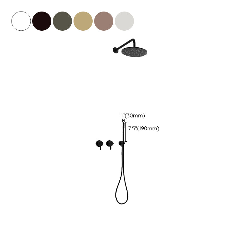 Modern Shower Set Brass Adjustable Water Flow Ceiling Mounted Shower Head Combo Clearhalo 'Bathroom Remodel & Bathroom Fixtures' 'Home Improvement' 'home_improvement' 'home_improvement_shower_faucets' 'Shower Faucets & Systems' 'shower_faucets' 'Showers & Bathtubs Plumbing' 'Showers & Bathtubs' 6681032