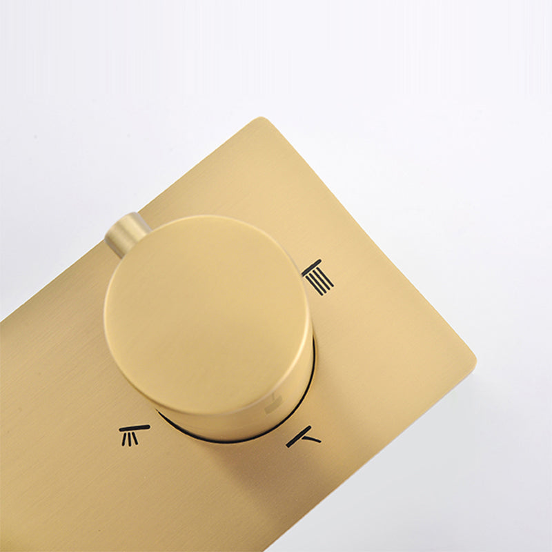 Modern Shower System Brass Temperature Control Fixed Shower Head Shower Combo Clearhalo 'Bathroom Remodel & Bathroom Fixtures' 'Home Improvement' 'home_improvement' 'home_improvement_shower_faucets' 'Shower Faucets & Systems' 'shower_faucets' 'Showers & Bathtubs Plumbing' 'Showers & Bathtubs' 6681073