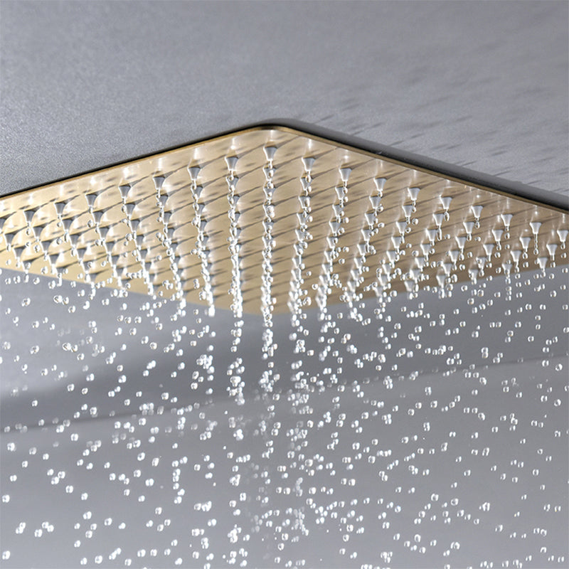 Modern Shower System Brass Temperature Control Fixed Shower Head Shower Combo Clearhalo 'Bathroom Remodel & Bathroom Fixtures' 'Home Improvement' 'home_improvement' 'home_improvement_shower_faucets' 'Shower Faucets & Systems' 'shower_faucets' 'Showers & Bathtubs Plumbing' 'Showers & Bathtubs' 6681075