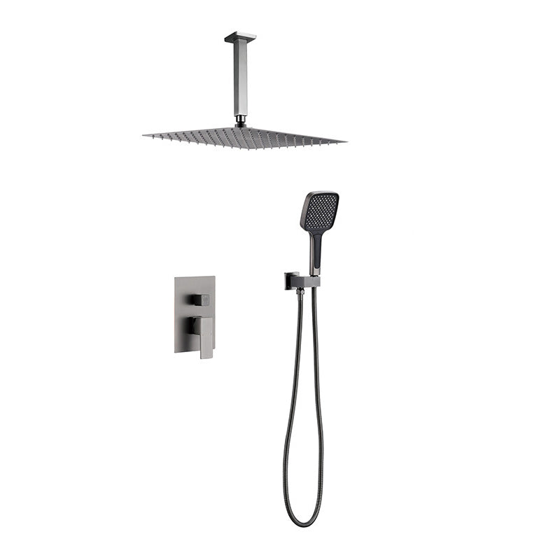 Modern Shower Combo Brass Adjustable Shower Head Temperature Control Shower System 12" Ceiling Top Spray 2 Clearhalo 'Bathroom Remodel & Bathroom Fixtures' 'Home Improvement' 'home_improvement' 'home_improvement_shower_faucets' 'Shower Faucets & Systems' 'shower_faucets' 'Showers & Bathtubs Plumbing' 'Showers & Bathtubs' 6681091