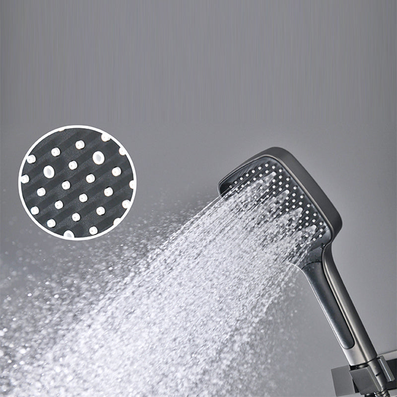 Modern Shower Combo Brass Adjustable Shower Head Temperature Control Shower System Clearhalo 'Bathroom Remodel & Bathroom Fixtures' 'Home Improvement' 'home_improvement' 'home_improvement_shower_faucets' 'Shower Faucets & Systems' 'shower_faucets' 'Showers & Bathtubs Plumbing' 'Showers & Bathtubs' 6681099