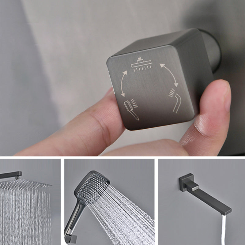 Modern Shower Combo Brass Adjustable Shower Head Temperature Control Shower System Clearhalo 'Bathroom Remodel & Bathroom Fixtures' 'Home Improvement' 'home_improvement' 'home_improvement_shower_faucets' 'Shower Faucets & Systems' 'shower_faucets' 'Showers & Bathtubs Plumbing' 'Showers & Bathtubs' 6681103