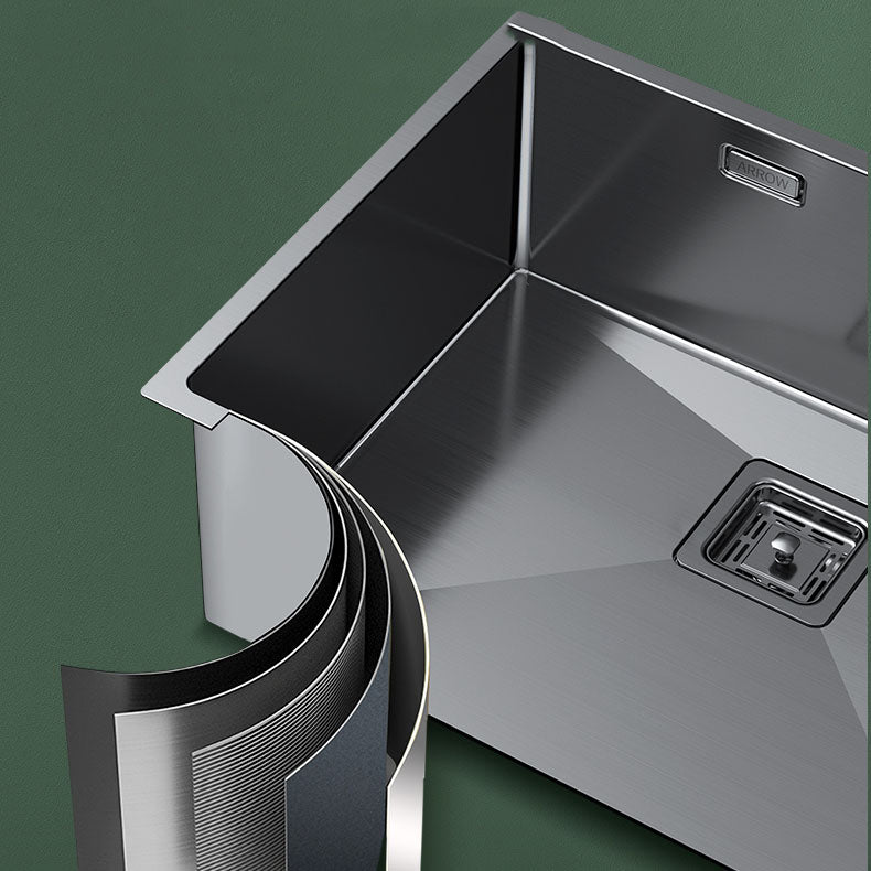 Modern Style Kitchen Sink Noise-cancelling Design Stainless Steel Kitchen Sink Clearhalo 'Home Improvement' 'home_improvement' 'home_improvement_kitchen_sinks' 'Kitchen Remodel & Kitchen Fixtures' 'Kitchen Sinks & Faucet Components' 'Kitchen Sinks' 'kitchen_sinks' 6681217