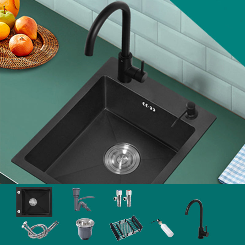 Modern Style Kitchen Sink Stainless Steel Rectangle Drop-In Kitchen Sink Sink with Faucet Round Faucet Clearhalo 'Home Improvement' 'home_improvement' 'home_improvement_kitchen_sinks' 'Kitchen Remodel & Kitchen Fixtures' 'Kitchen Sinks & Faucet Components' 'Kitchen Sinks' 'kitchen_sinks' 6681291