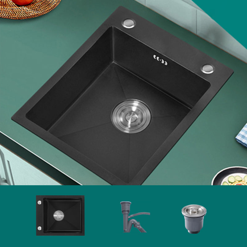 Modern Style Kitchen Sink Stainless Steel Rectangle Drop-In Kitchen Sink 13"L x 13"W x 9"H Sink Only None Clearhalo 'Home Improvement' 'home_improvement' 'home_improvement_kitchen_sinks' 'Kitchen Remodel & Kitchen Fixtures' 'Kitchen Sinks & Faucet Components' 'Kitchen Sinks' 'kitchen_sinks' 6681297