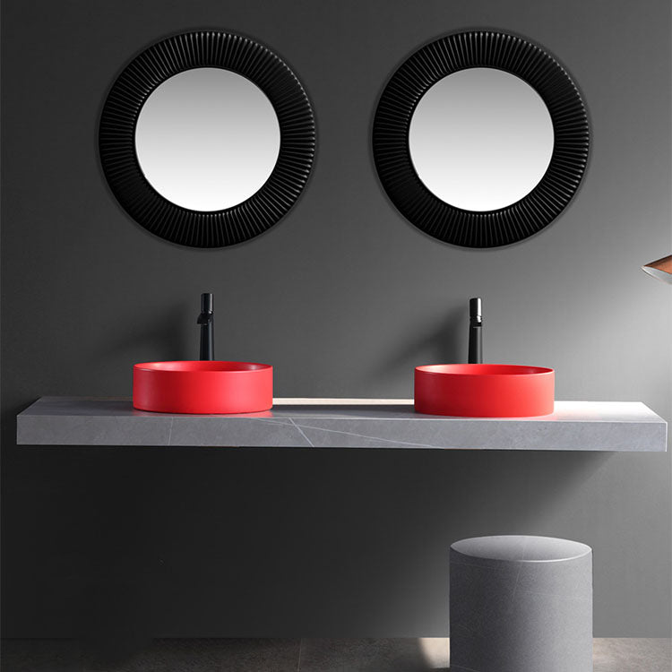 Modern Vessel Bathroom Sink Round Porcelain with Overflow And Drain Assembly Vessel Sink Clearhalo 'Bathroom Remodel & Bathroom Fixtures' 'Bathroom Sinks & Faucet Components' 'Bathroom Sinks' 'bathroom_sink' 'Home Improvement' 'home_improvement' 'home_improvement_bathroom_sink' 6681360
