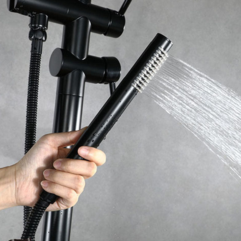 Floor Mounted Metal Freestanding Tub Filler Double Handles Freestanding Faucet with Hose Clearhalo 'Bathroom Remodel & Bathroom Fixtures' 'Bathtub Faucets' 'bathtub_faucets' 'Home Improvement' 'home_improvement' 'home_improvement_bathtub_faucets' 6681460