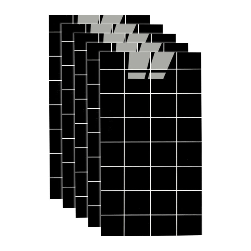 PVC Peel and Stick Tile 12" x 23" Rectangle Grid Waterproof Peel and Stick Tiles 10 Pack Black Clearhalo 'Flooring 'Home Improvement' 'home_improvement' 'home_improvement_peel_stick_blacksplash' 'Peel & Stick Backsplash Tile' 'peel_stick_blacksplash' 'Walls & Ceilings' Walls and Ceiling' 6681738