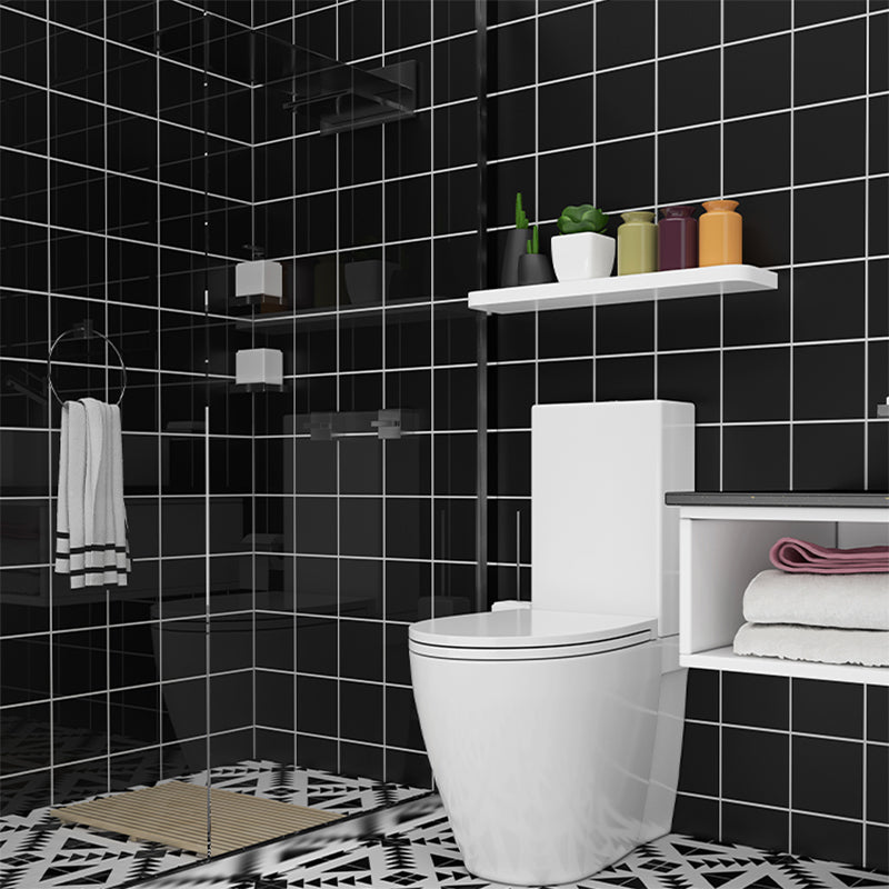 PVC Peel and Stick Tile 12" x 23" Rectangle Grid Waterproof Peel and Stick Tiles 10 Pack Black 100-Piece Set Clearhalo 'Flooring 'Home Improvement' 'home_improvement' 'home_improvement_peel_stick_blacksplash' 'Peel & Stick Backsplash Tile' 'peel_stick_blacksplash' 'Walls & Ceilings' Walls and Ceiling' 6681756